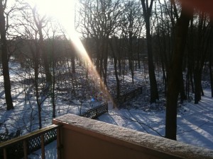 balkon clauert Winterblick von einem Balkon der Clauertstraße